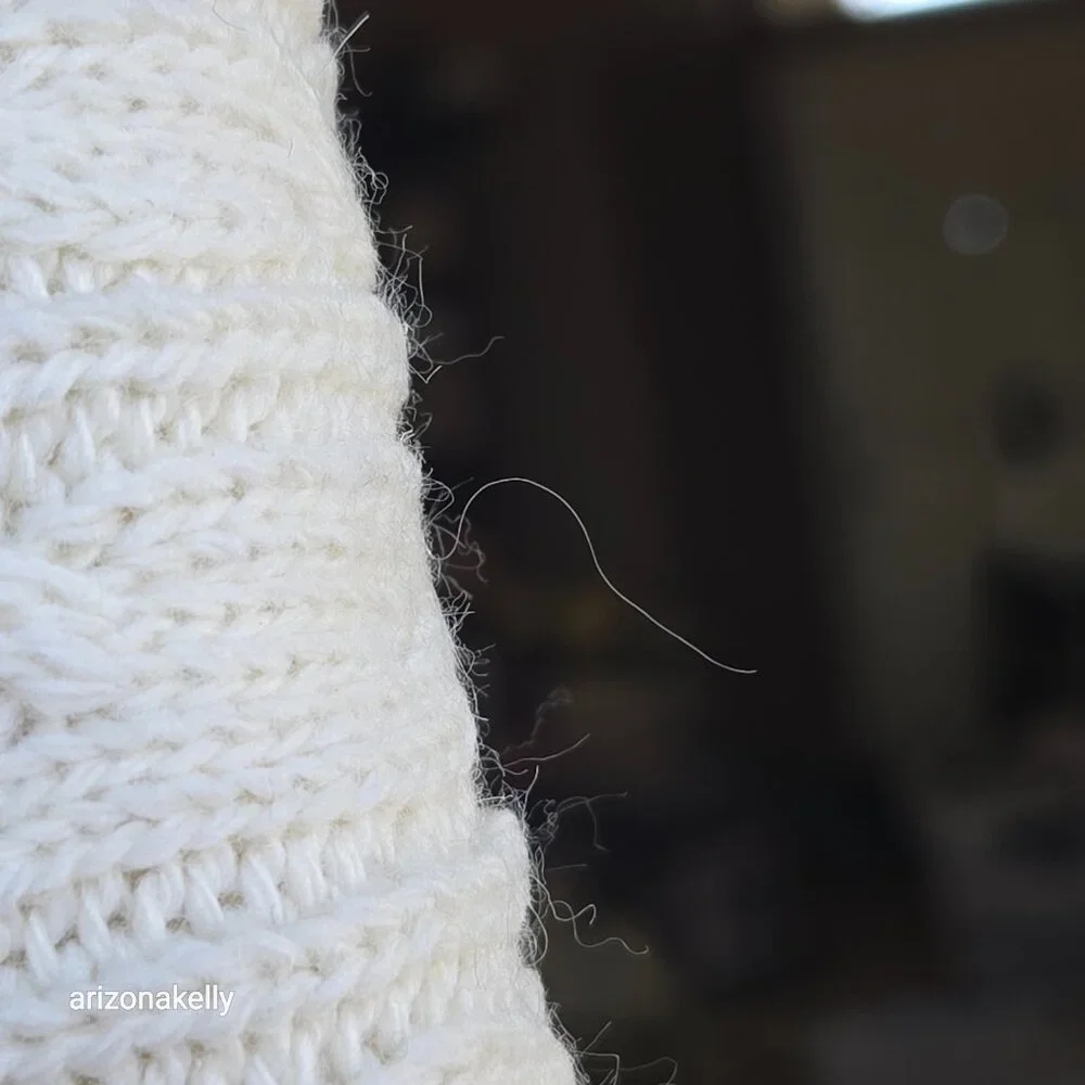 Wool or Wool Blend Cable Knit Ivory Scarf